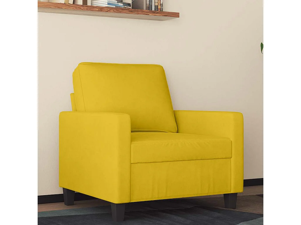 Fauteuil Jaune 60 cm Velours