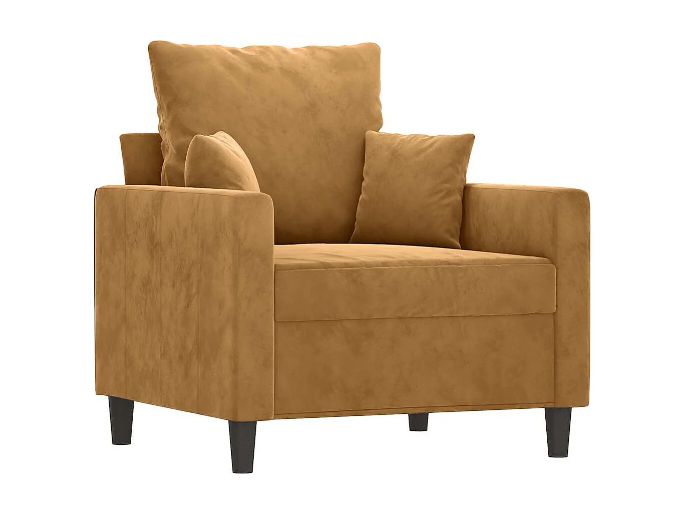 Fauteuil 60 cm fluweel bruin