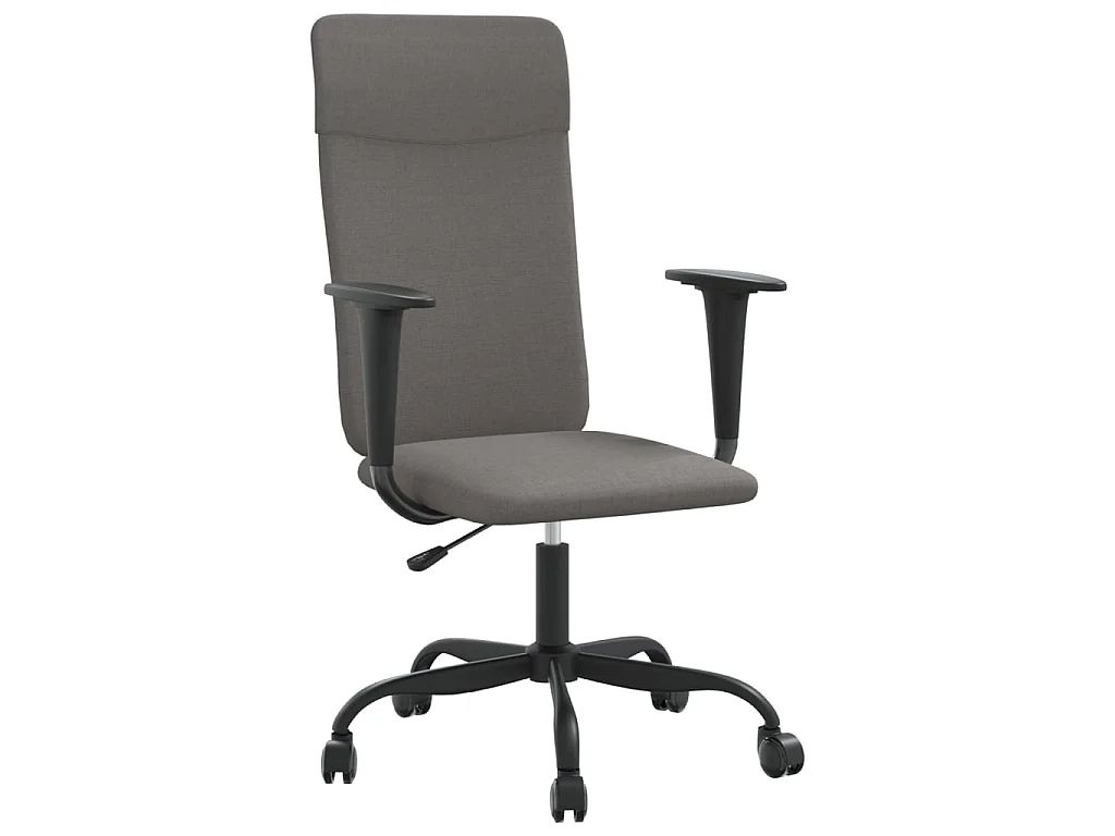 Chaise de bureau réglable en hauteur gris foncé tissu