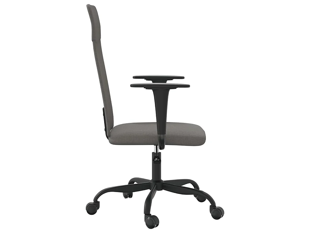 Chaise de bureau réglable en hauteur gris foncé tissu