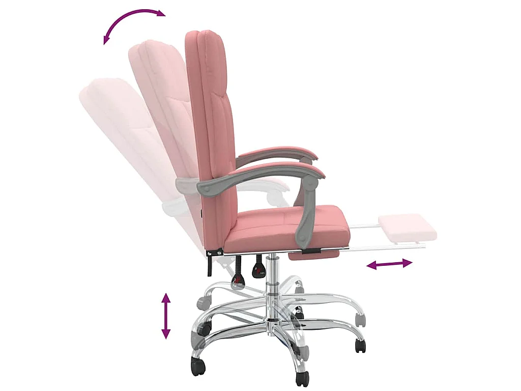 Fauteuil inclinable de bureau Rose Similicuir