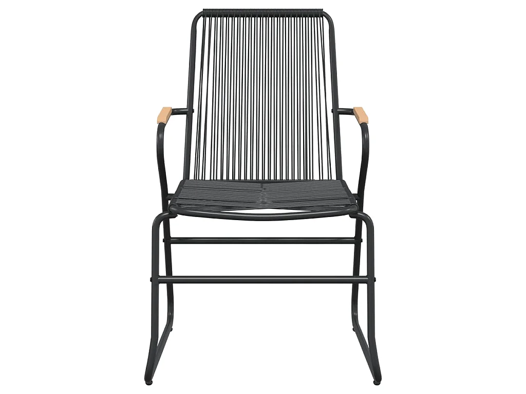 5-tlg. Garten-Essgruppe Schwarz PVC Rattan