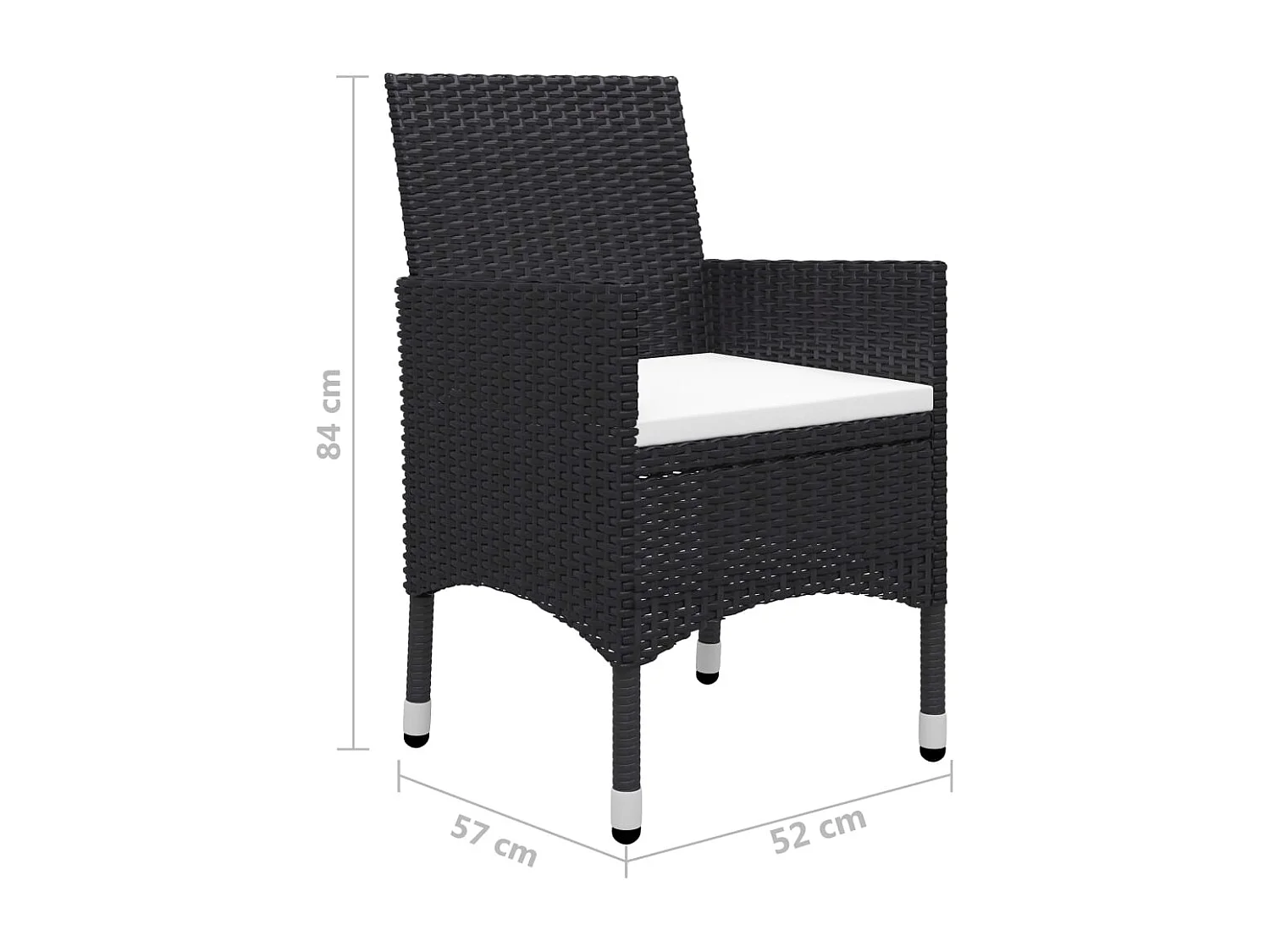 Set Mobili da Pranzo per Giardino 5 pz Nero