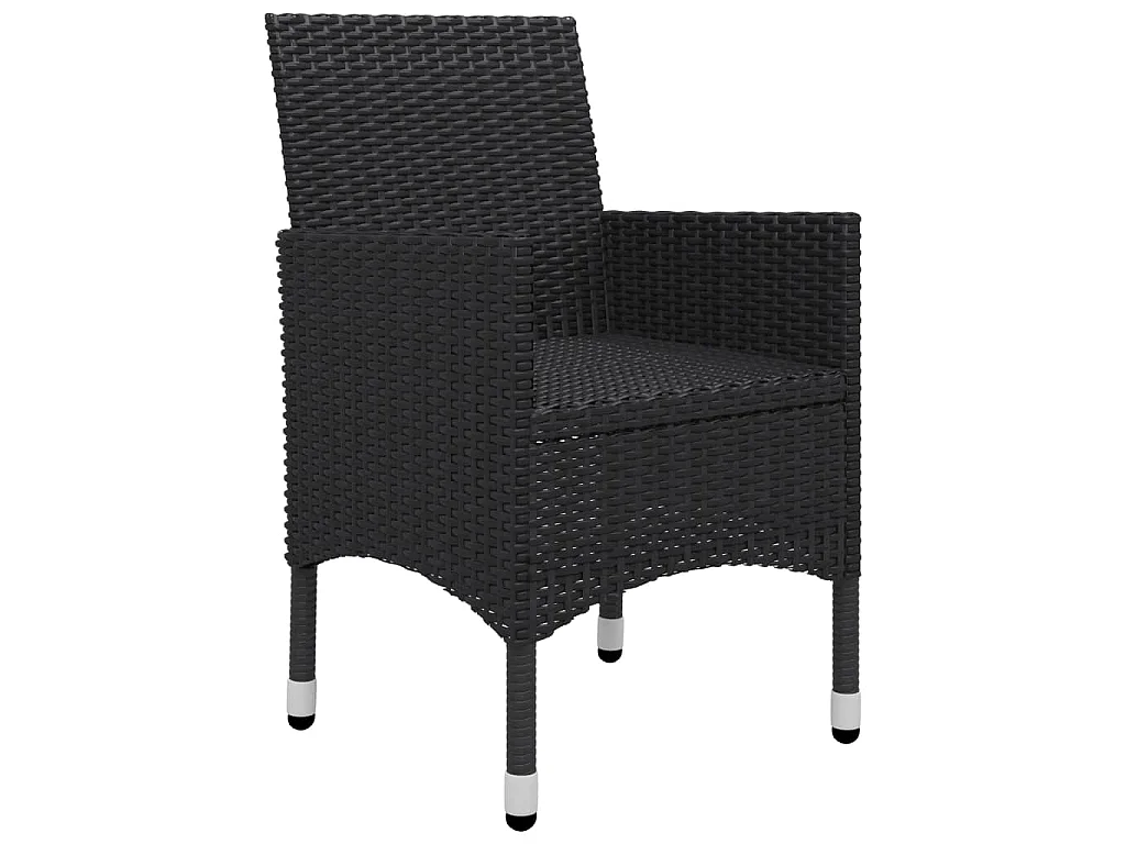 Ensemble à manger de jardin 5 pcs Noir