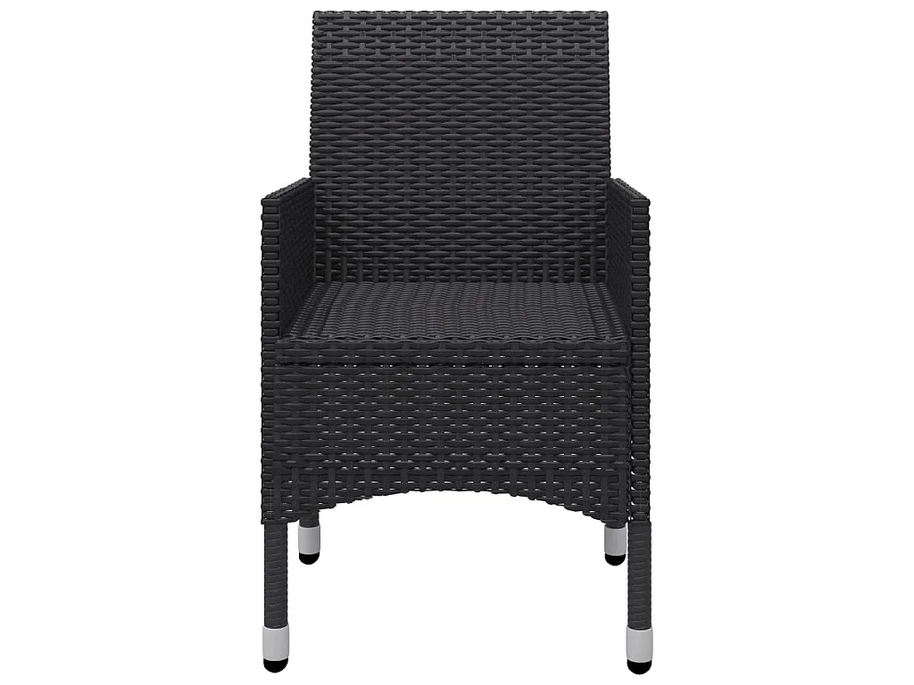 Ensemble à manger de jardin 5 pcs Noir