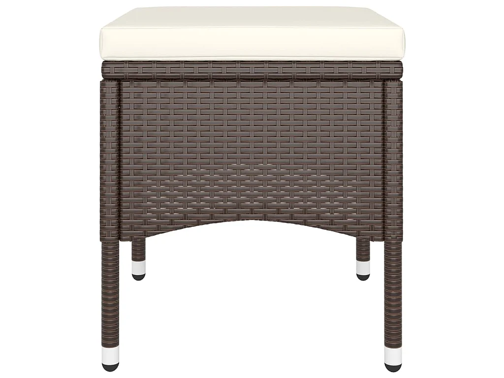 5-delige Bistroset poly rattan en gehard glas bruin
