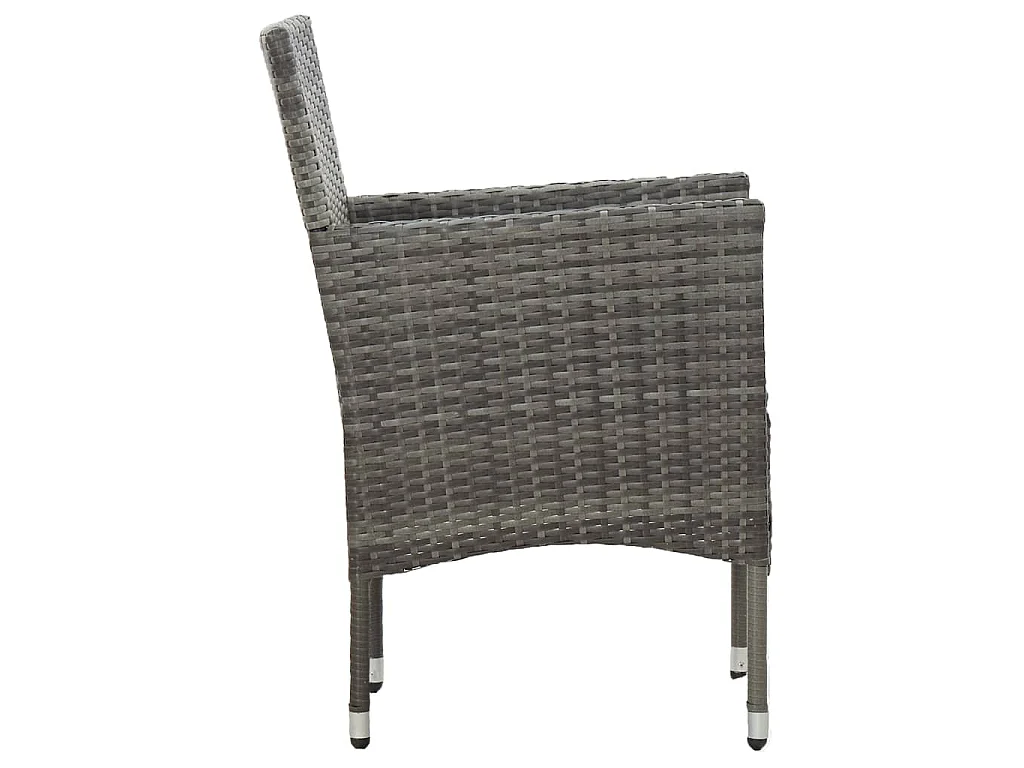 Ensemble à manger de jardin 11 pcs résine tressée gris