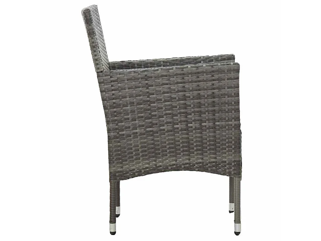 Ensemble à manger de jardin 11 pcs résine tressée gris