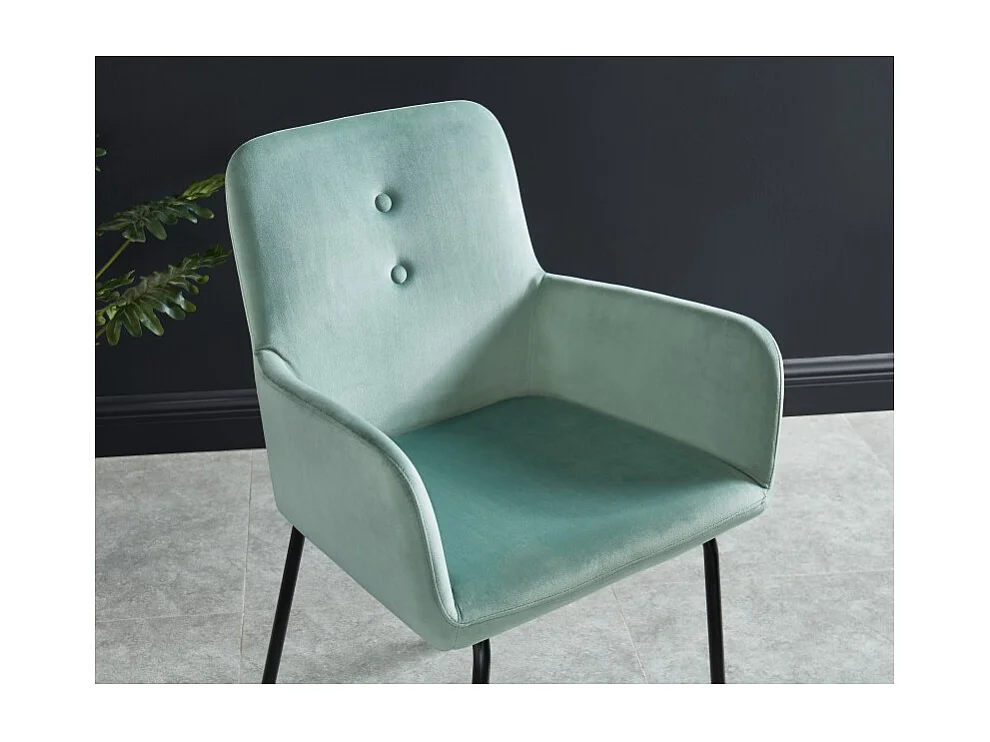 Chaise en velours PIA coloris vert amande