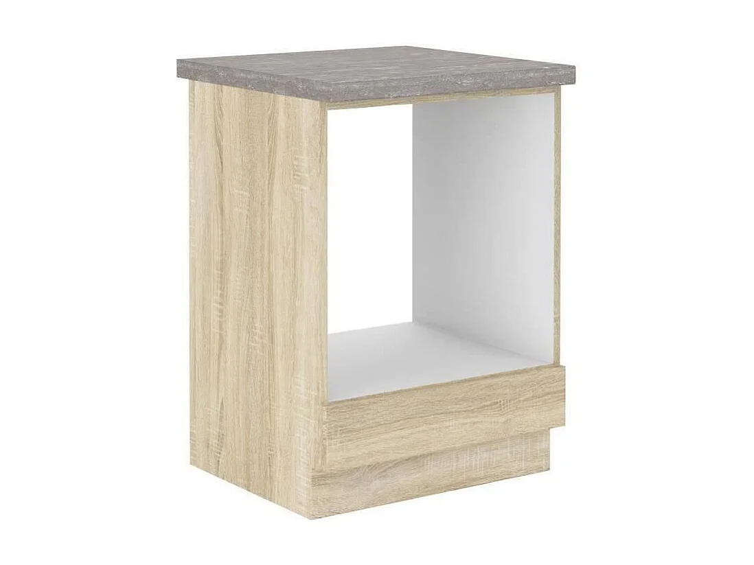 Szafka dolna LASSEN na piekarnik do zabudowy 60 cm dekor dąb sonoma mat z grubym blatem roboczym