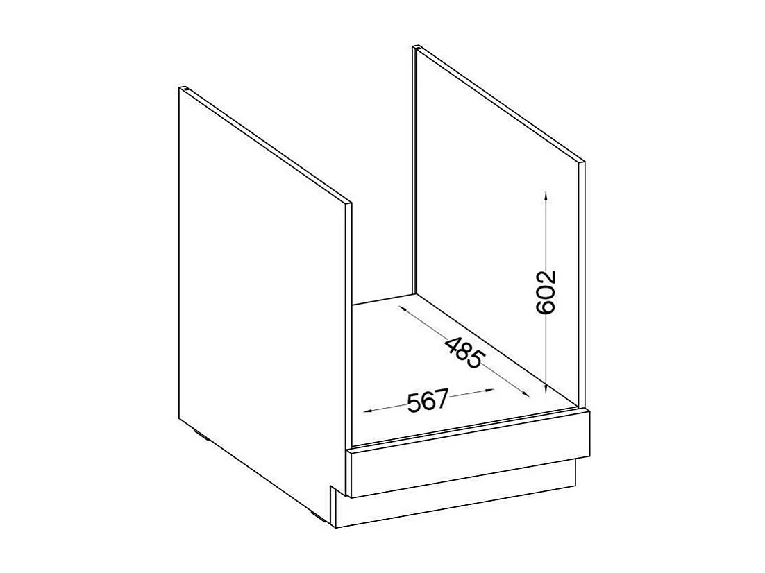 Szafka dolna LASSEN na piekarnik do zabudowy 60 cm dekor dąb sonoma mat z grubym blatem roboczym
