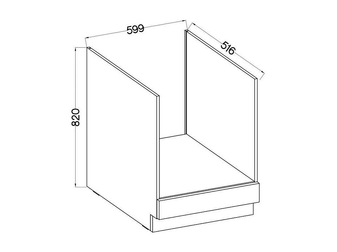 Szafka dolna LASSEN na piekarnik do zabudowy 60 cm dekor dąb sonoma mat z grubym blatem roboczym