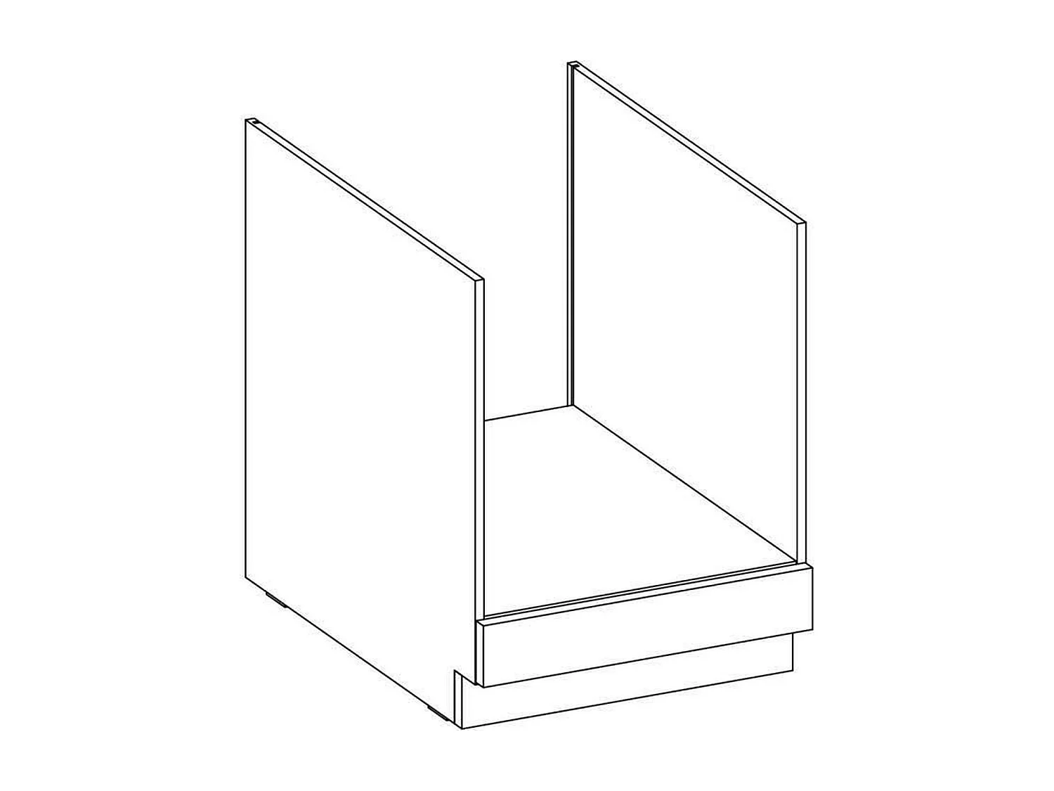Szafka dolna LASSEN na piekarnik do zabudowy 60 cm dekor dąb sonoma mat z grubym blatem roboczym