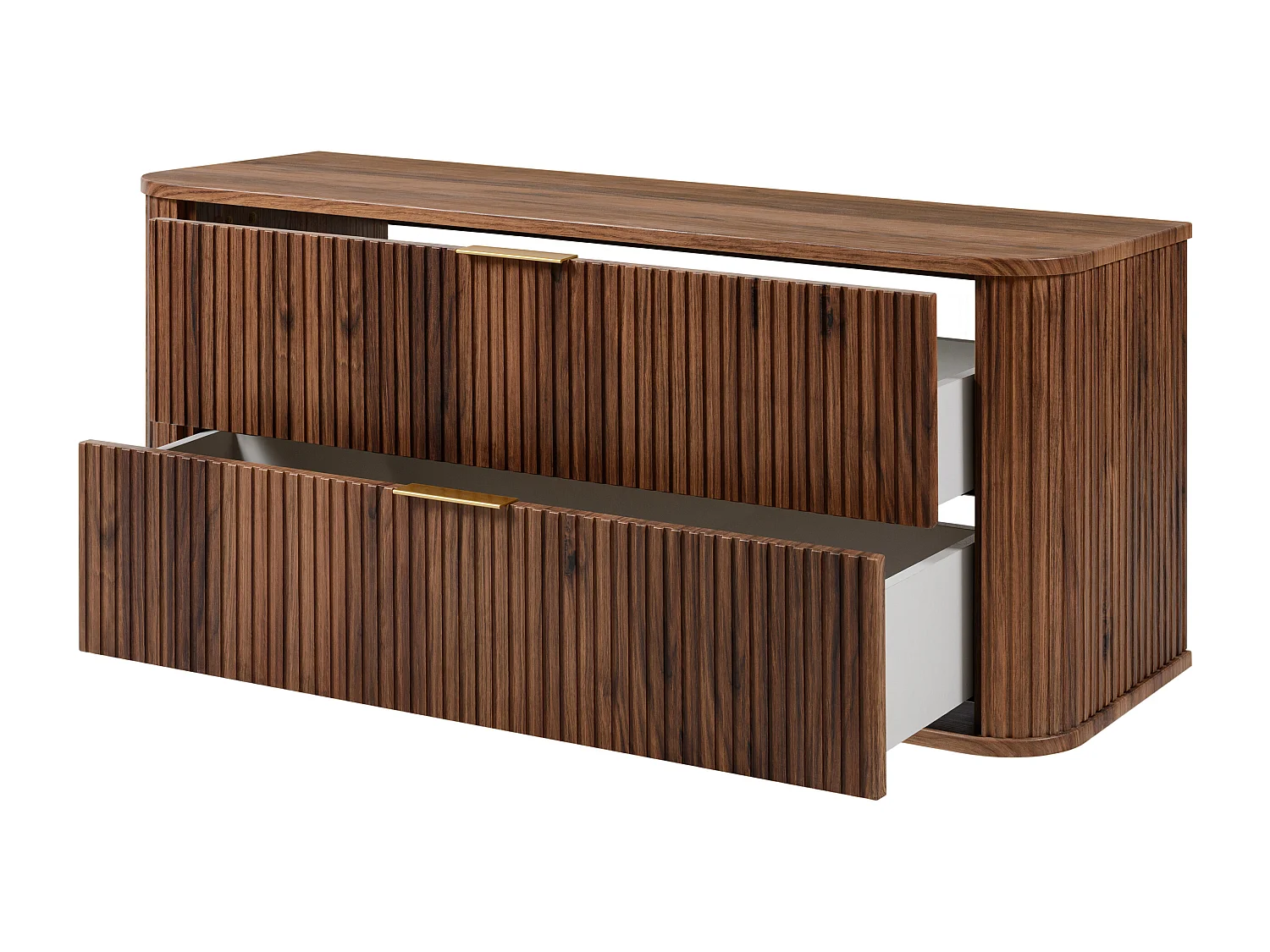 ELEGANCE Armoire de salle de bain rainurée sous lavabo 41,5 x 120,4 x 51,7 cm noyer