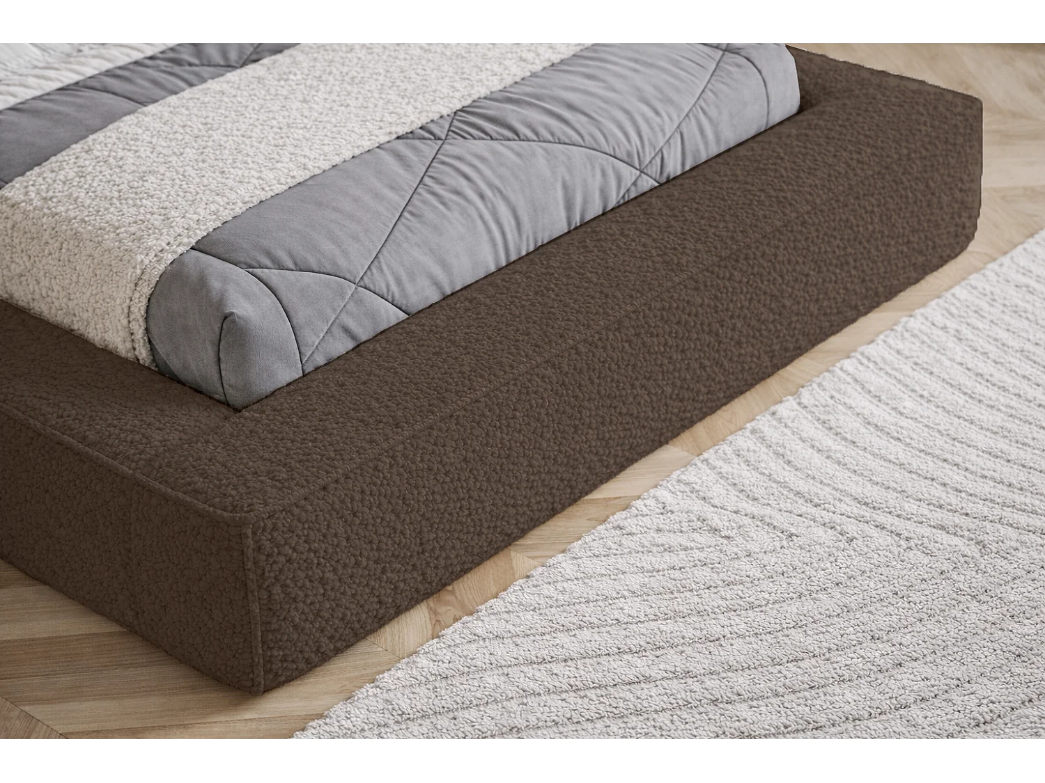 Polsterbett 160x200 Karano mit Bettkasten - Lattenrost, Samtstoff - Braun (Catch Me 6)