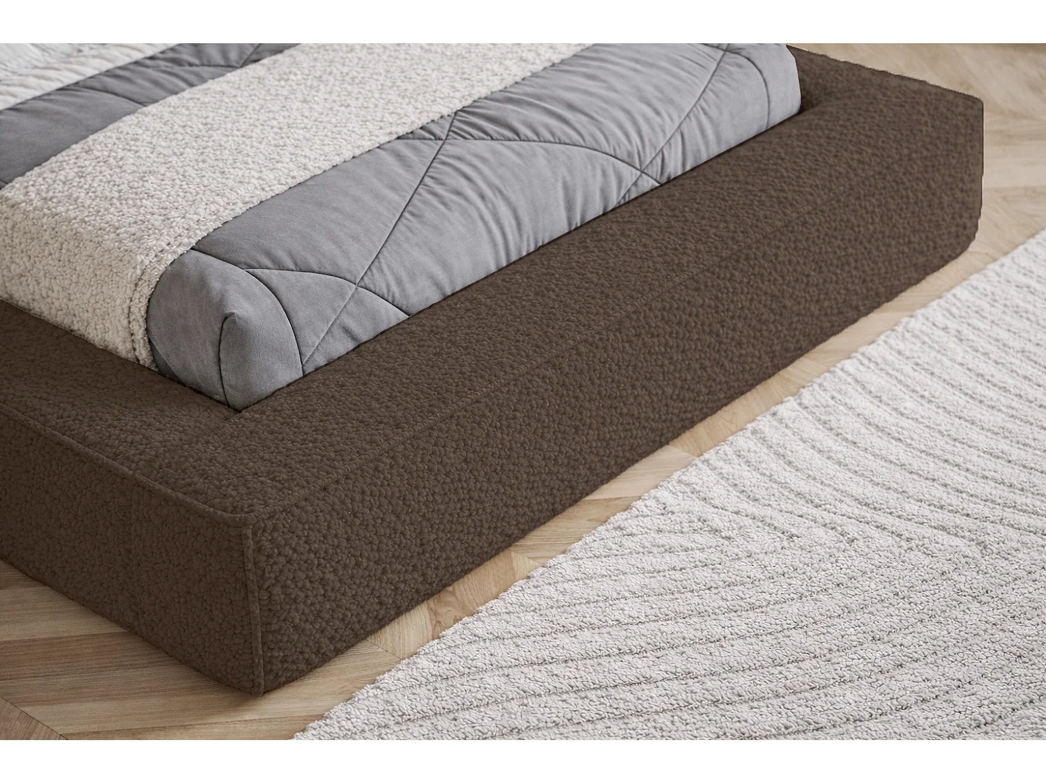 Polsterbett 160x200 Karano mit Bettkasten - Lattenrost, Samtstoff - Braun (Catch Me 6)