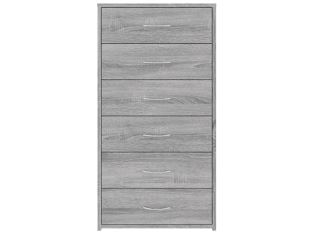 Buffet avec 6 tiroirs Sonoma gris 50x34x96 cm Bois d'ingénierie