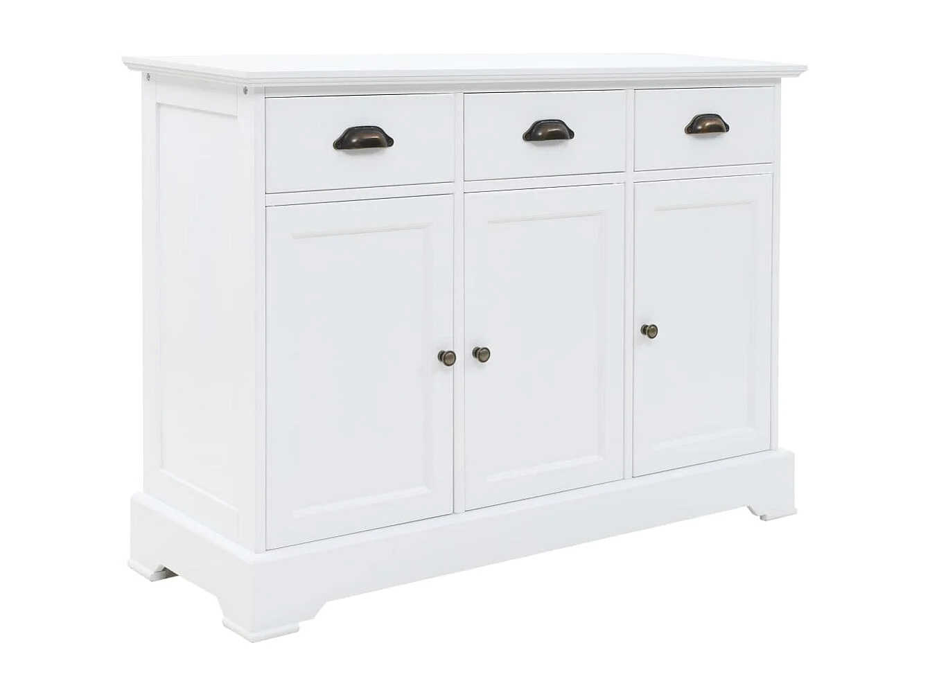 Buffet avec 3 portes MDF et Bois de pin 105x35x77,5 cm