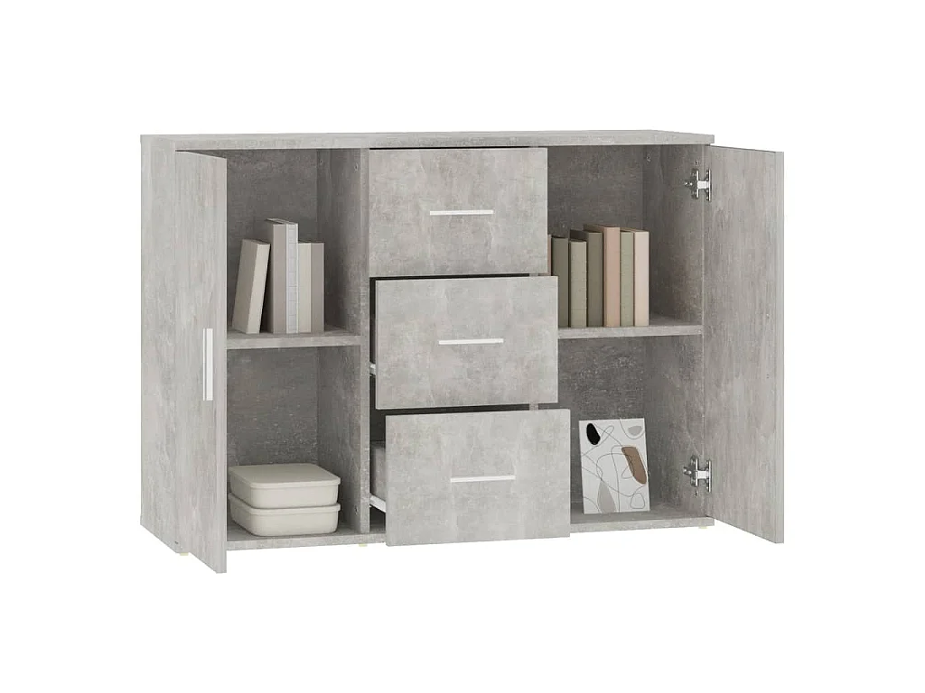 Buffet Gris béton 91x29,5x65 cm Bois d'ingénierie