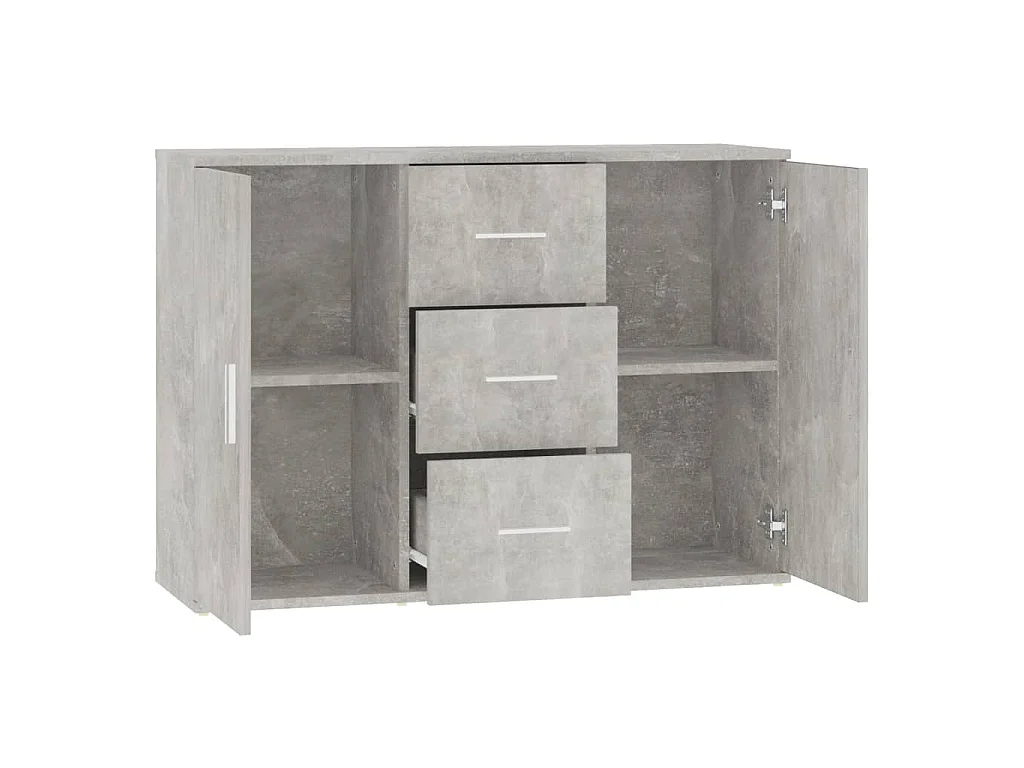 Buffet Gris béton 91x29,5x65 cm Bois d'ingénierie