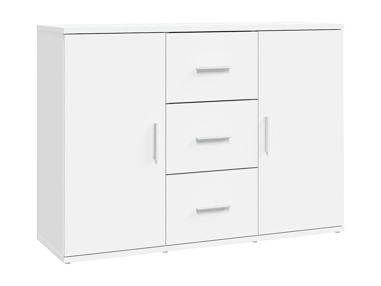 Aparador de madera contrachapada blanca 91x29,5x65 cm