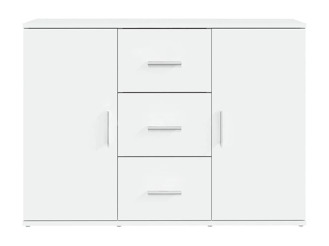 Aparador de madera contrachapada blanca 91x29,5x65 cm