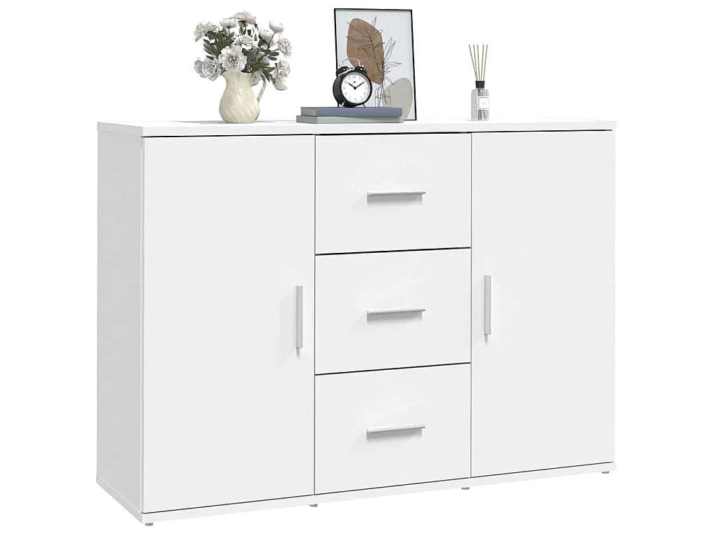 Credenza Bianca 91x29,5x65 cm in Legno Multistrato