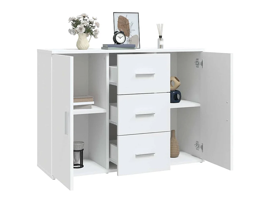 Credenza Bianca 91x29,5x65 cm in Legno Multistrato