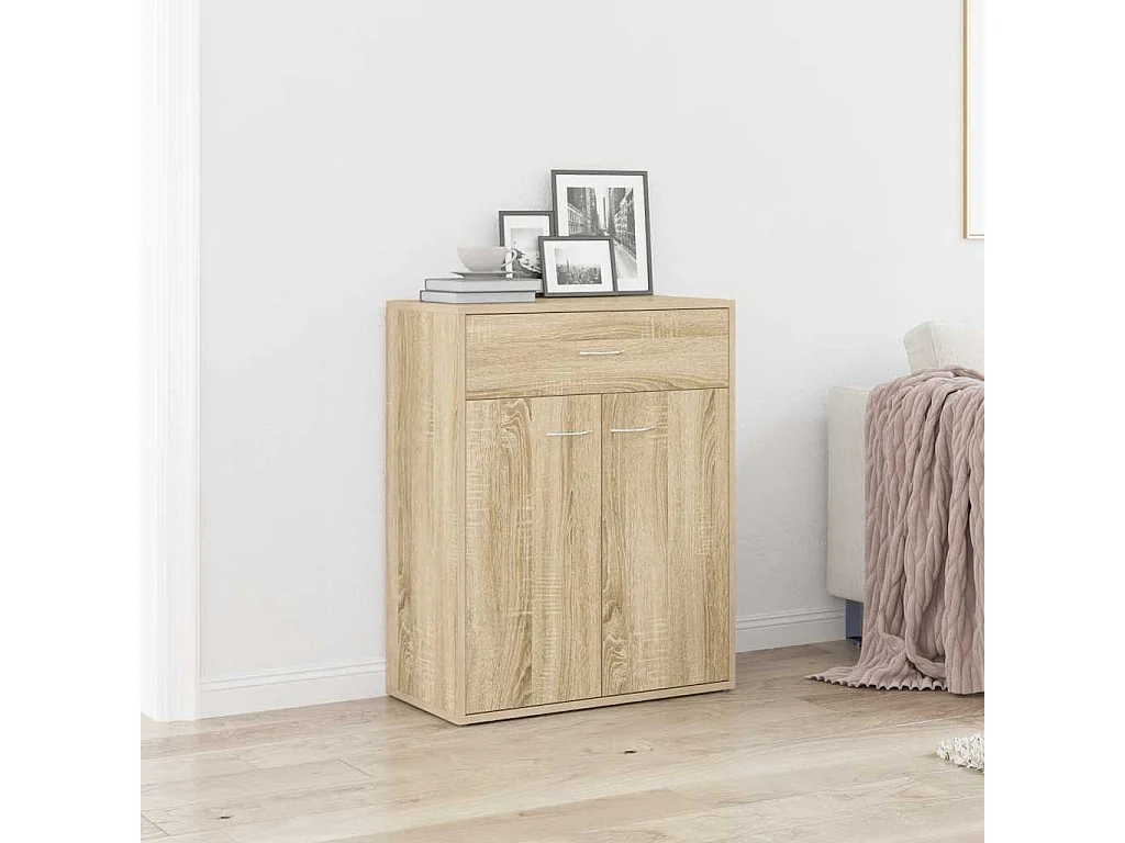 Dressoir 60x30x75 cm bewerkt hout sonoma eikenkleurig