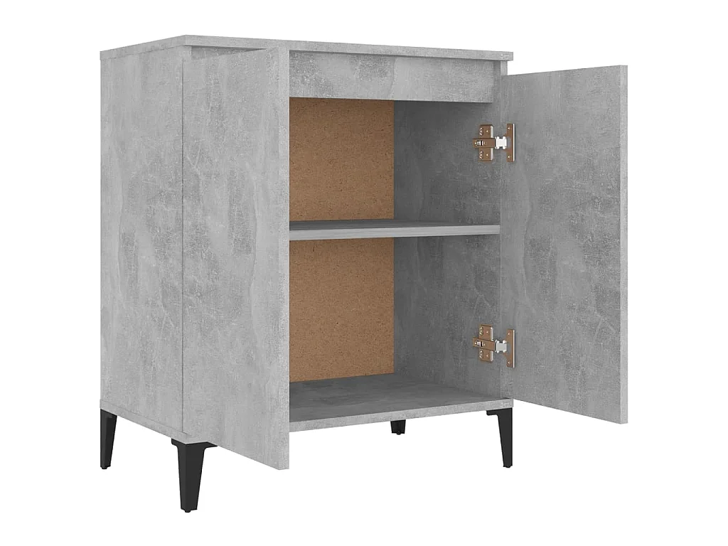 Buffet gris béton 60x35x70 cm bois d'ingénierie