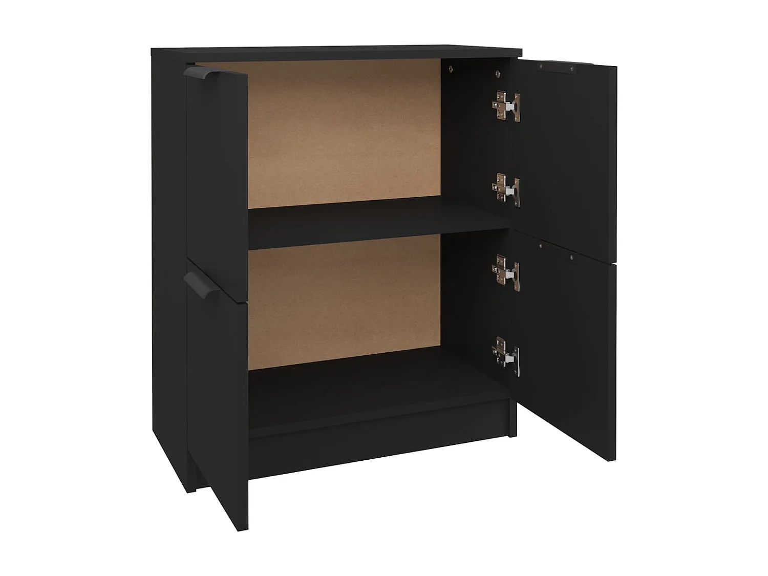 Buffet noir 60x30x70 cm bois d'ingénierie