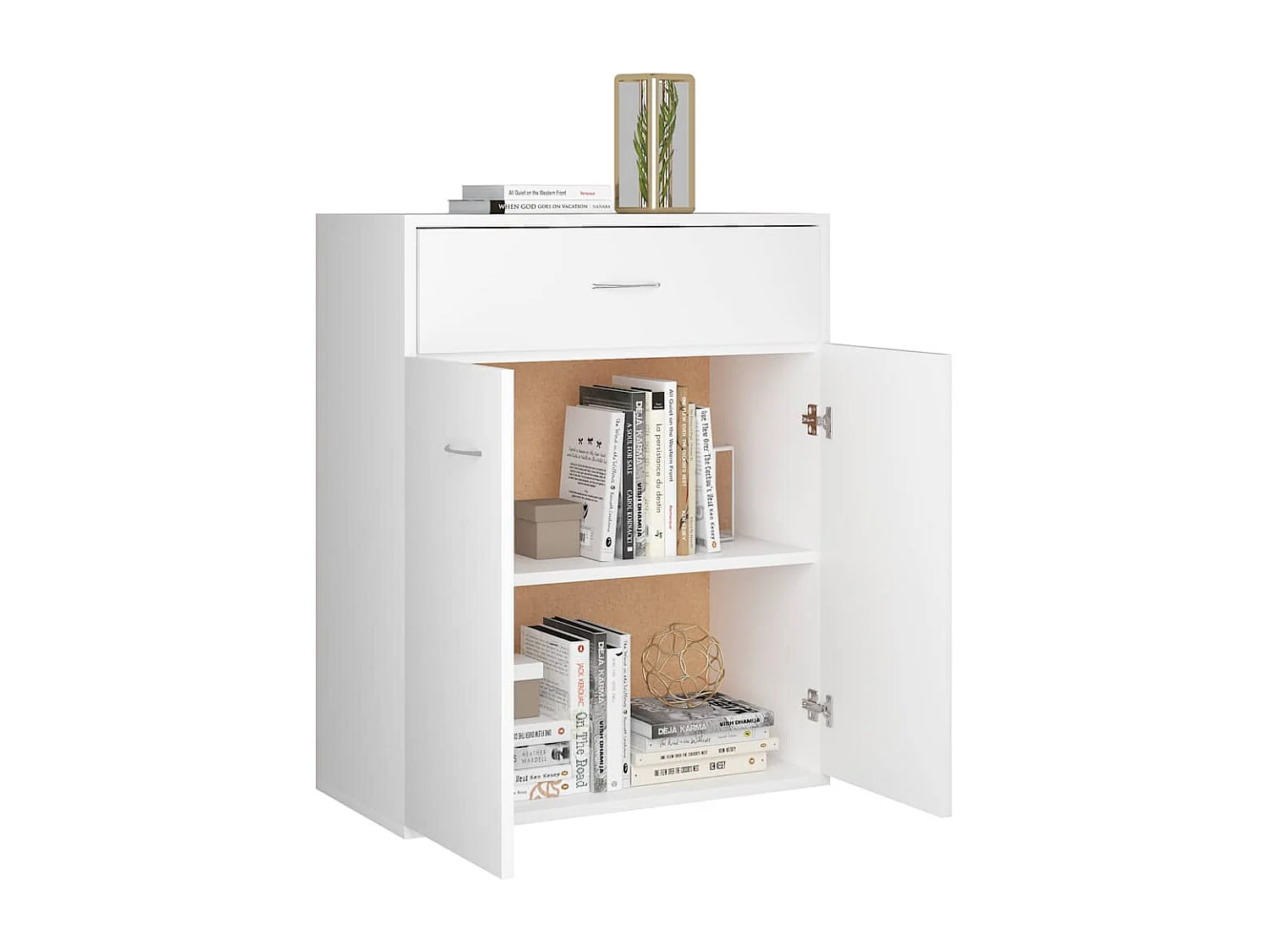 Buffet blanc 60x30x75 cm bois d'ingénierie