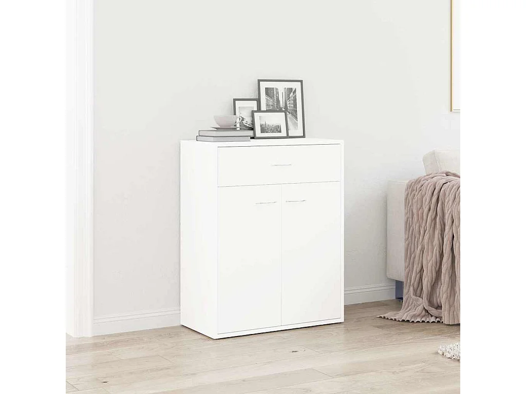 Buffet blanc 60x30x75 cm bois d'ingénierie