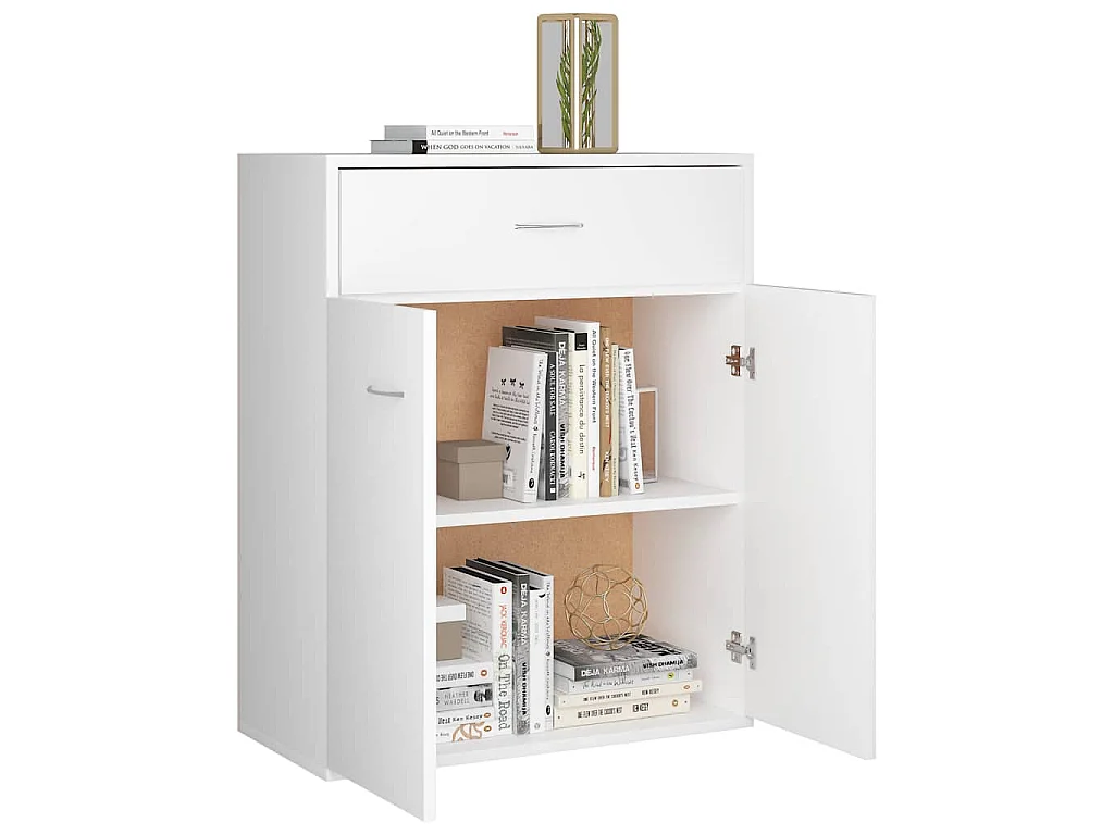 Buffet blanc 60x30x75 cm bois d'ingénierie