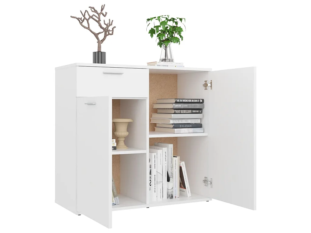 Dressoir 80x36x75 cm bewerkt hout wit