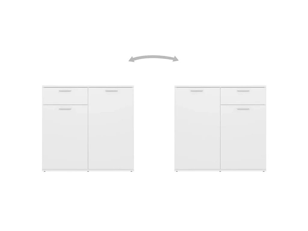 Buffet blanc 80x36x75 cm bois d'ingénierie