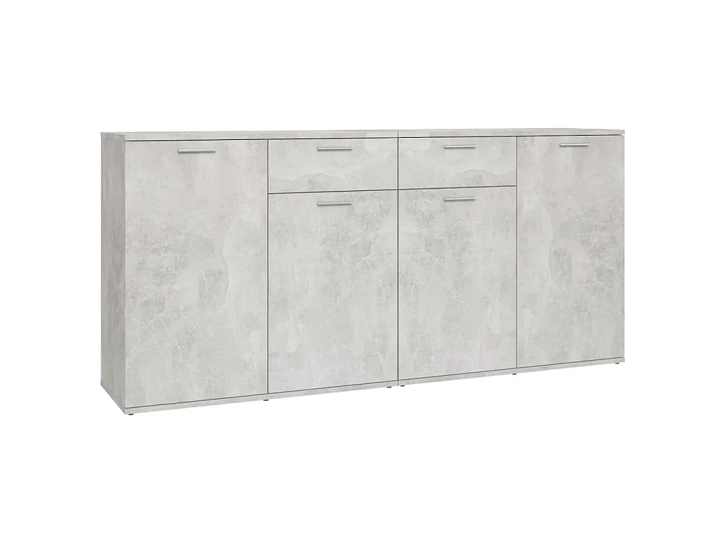 Buffet Gris béton 160x36x75 cm Bois d'ingénierie