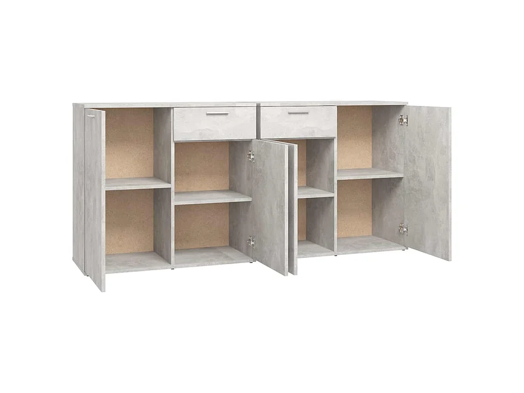 Credenza Grigio Cemento 160x36x75 cm in Legno Multistrato