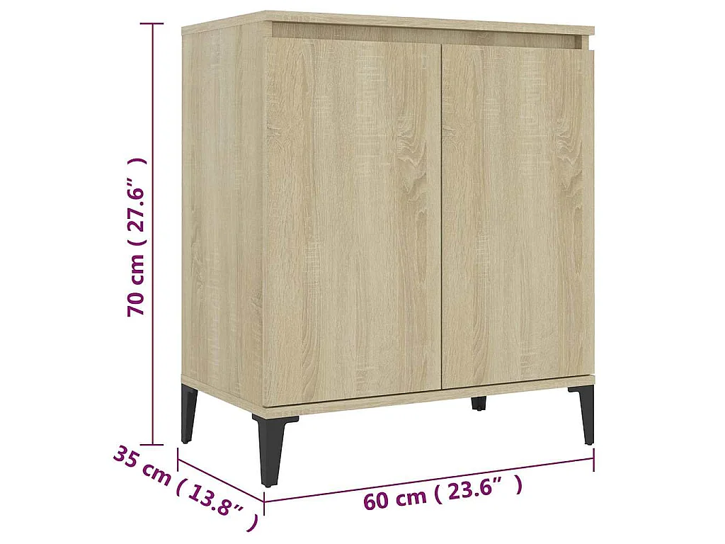 Buffet chêne sonoma 60x35x70 cm bois d'ingénierie