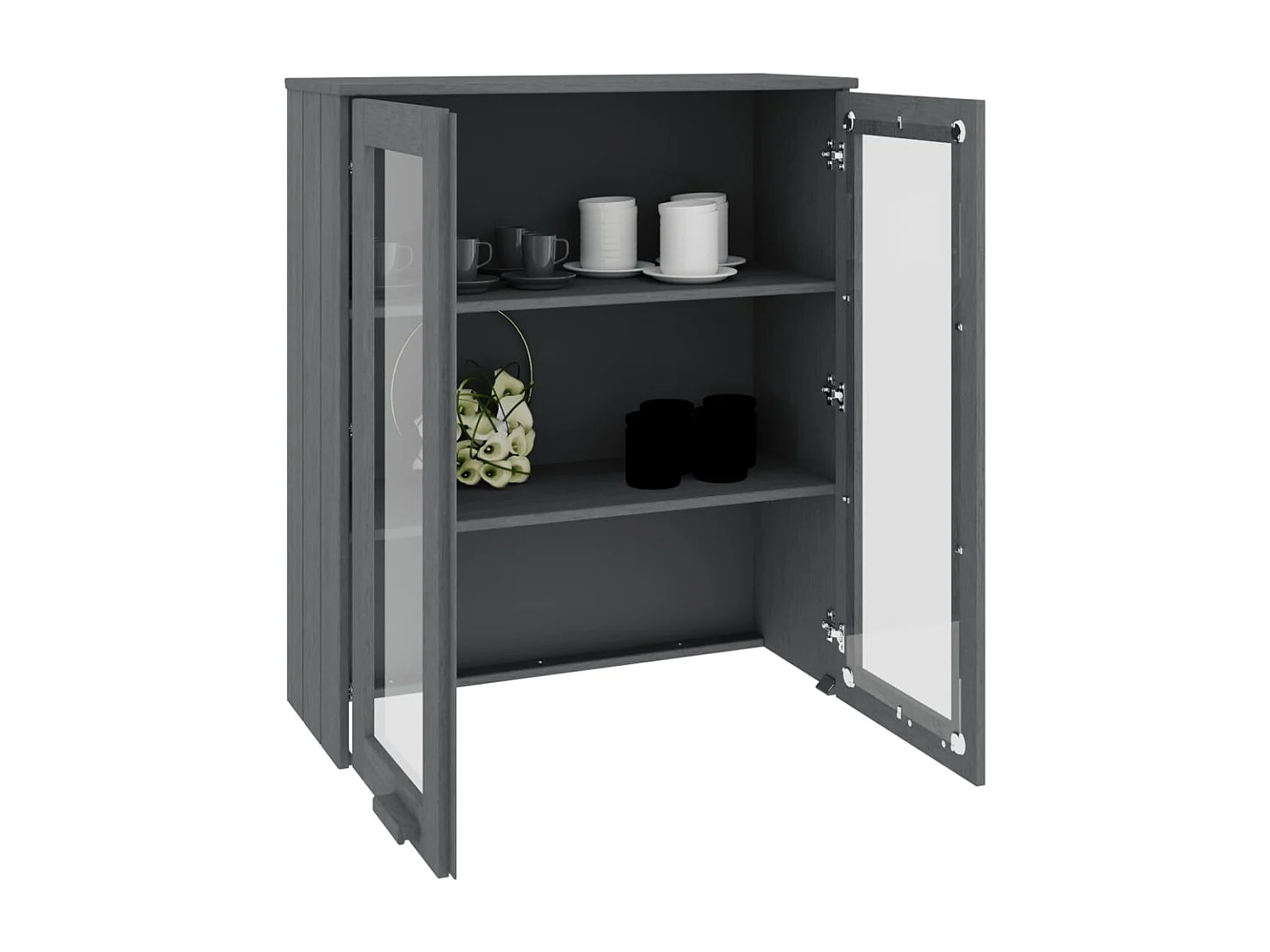 Dessus de buffet HAMAR Gris foncé 85x35x100 cm Bois de pin