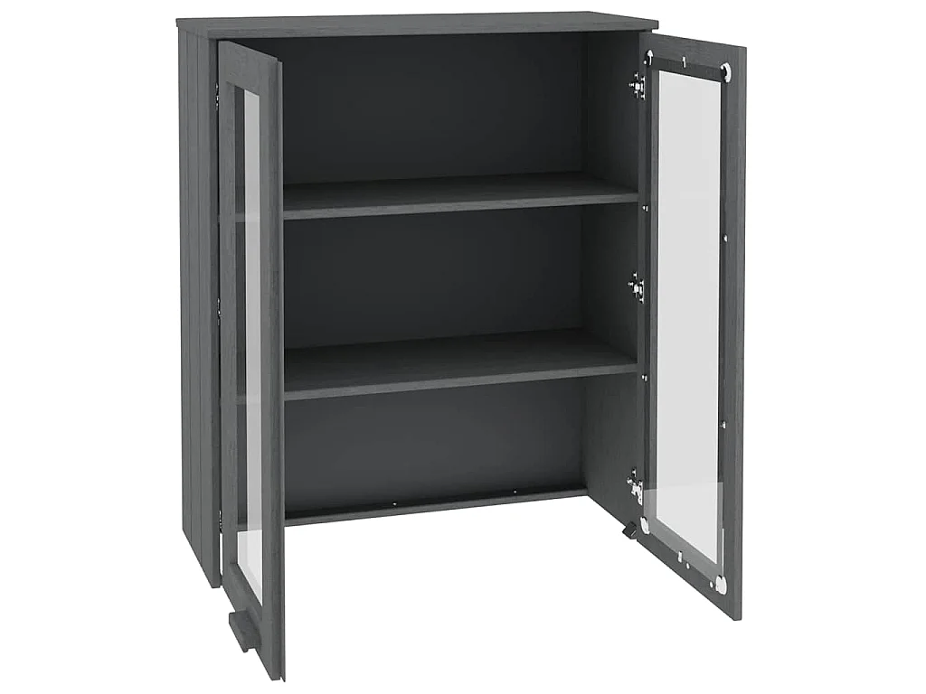 Opzetkast HAMAR 85x35x100 cm massief grenenhout donkergrijs