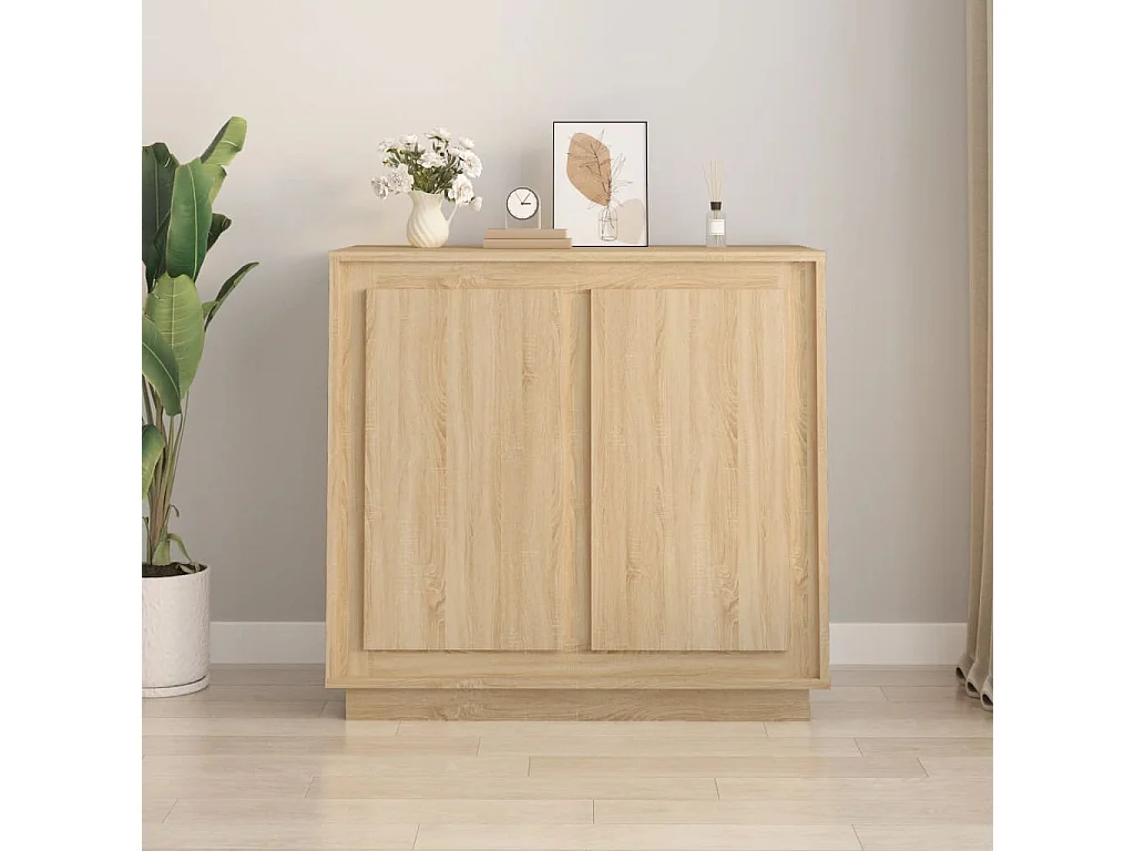 Buffet chêne sonoma 80x34x75 cm bois d'ingénierie
