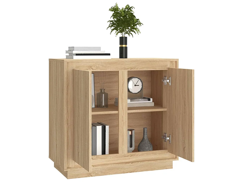 Buffet chêne sonoma 80x34x75 cm bois d'ingénierie