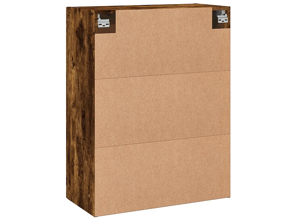 Armoires murales 2 pcs chêne fumé bois d'ingénierie