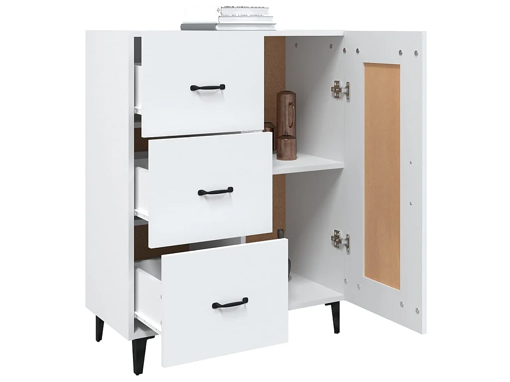 Buffet Blanc 69,5x34x90 cm Bois d'ingénierie