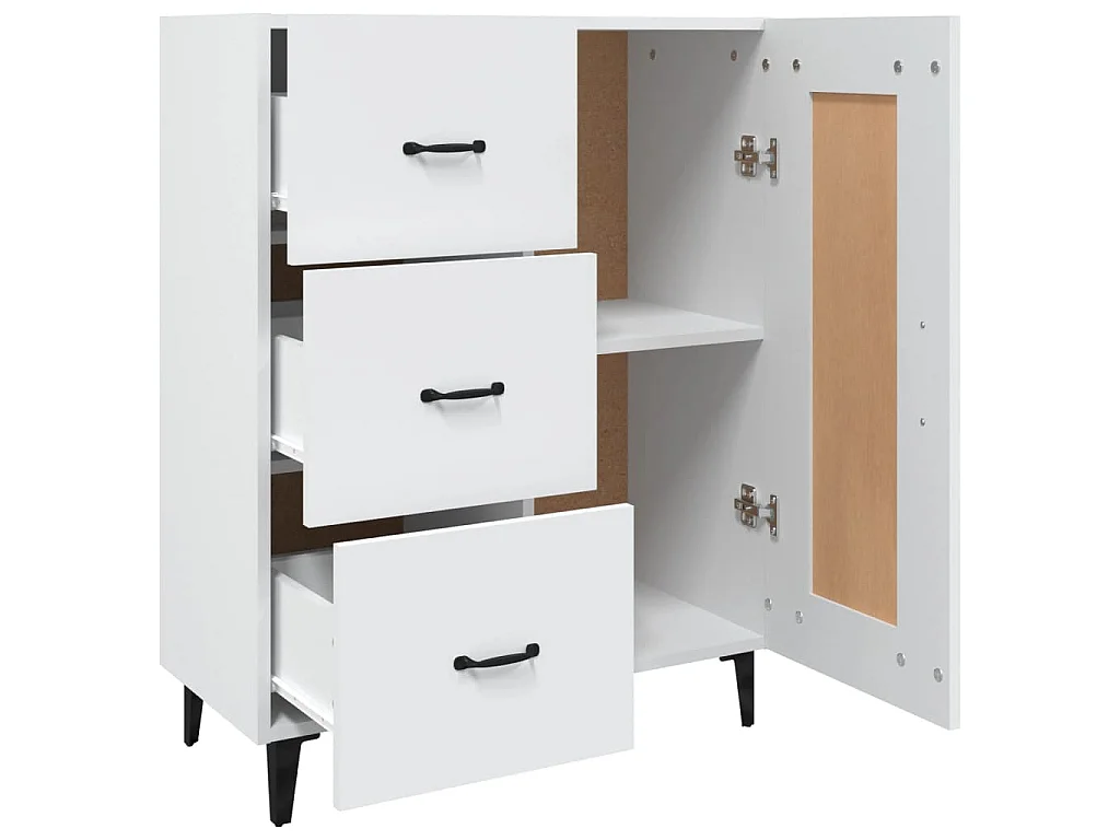 Buffet Blanc 69,5x34x90 cm Bois d'ingénierie