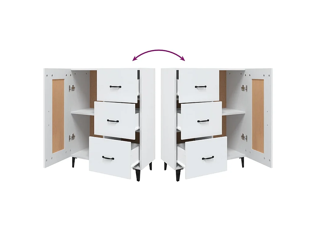 Buffet Blanc 69,5x34x90 cm Bois d'ingénierie