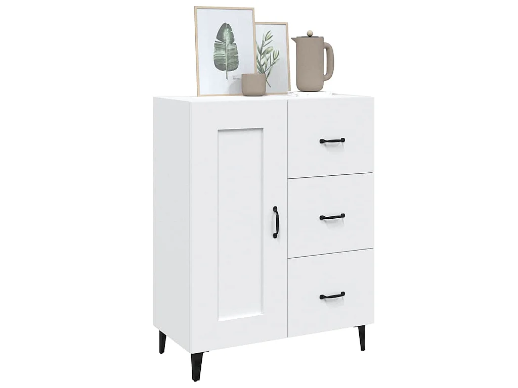Buffet Blanc 69,5x34x90 cm Bois d'ingénierie