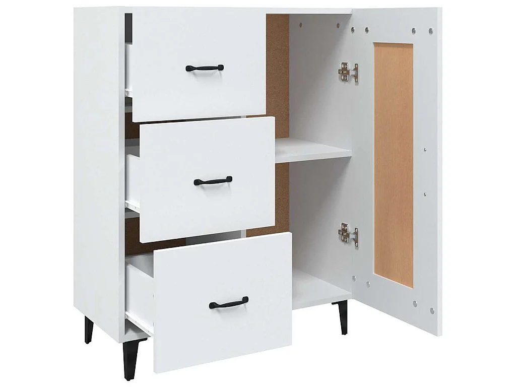 Buffet Blanc 69,5x34x90 cm Bois d'ingénierie