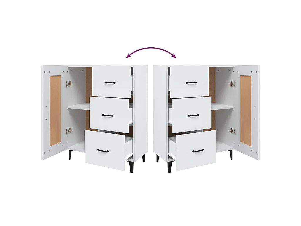 Buffet Blanc 69,5x34x90 cm Bois d'ingénierie